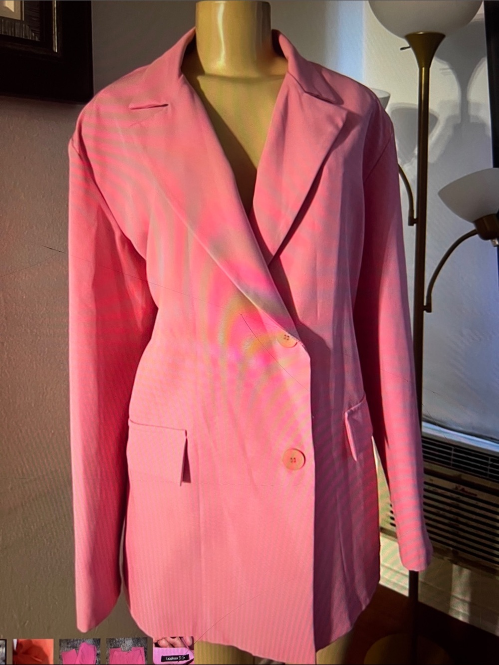 Boohoo Pink Tailored Womens Blazer